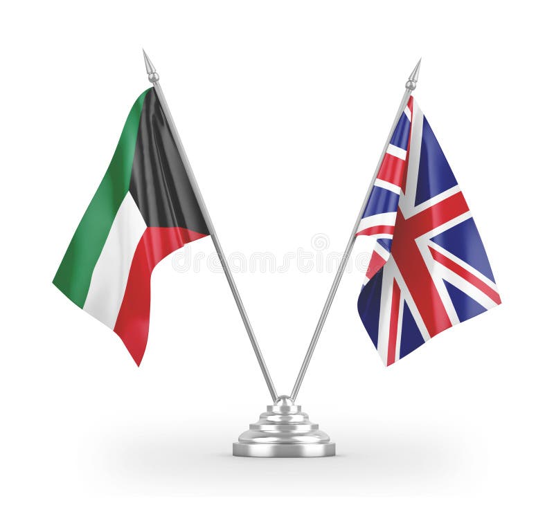 Kuwait And British Indian Territory Two Flags Textile Cloth, Fabric