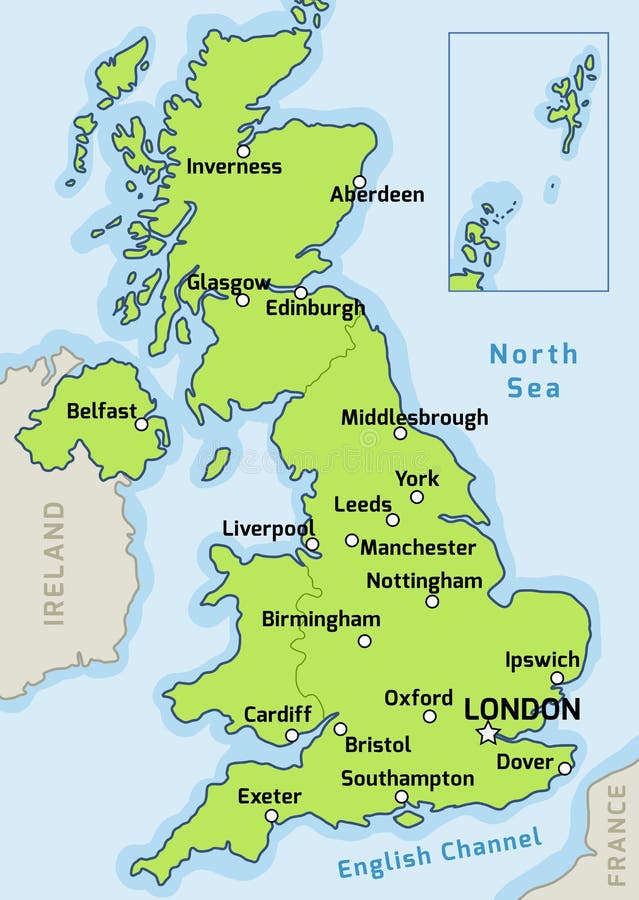 United Kingdom Map With Major Cities