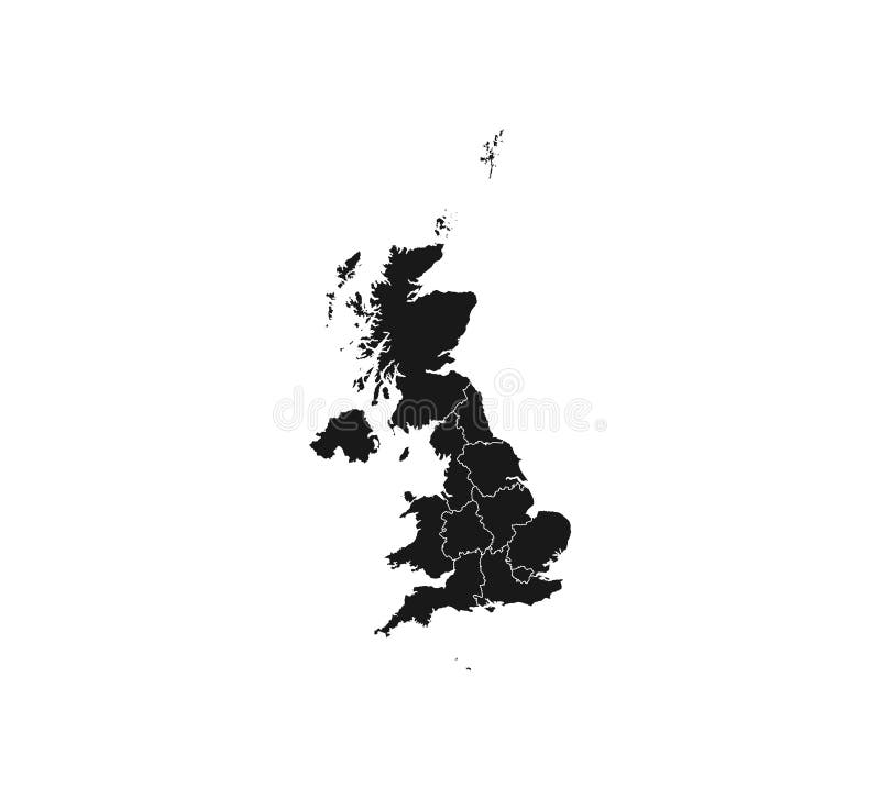 United Kingdom Map On Transparent Background Vector Illustration Stock