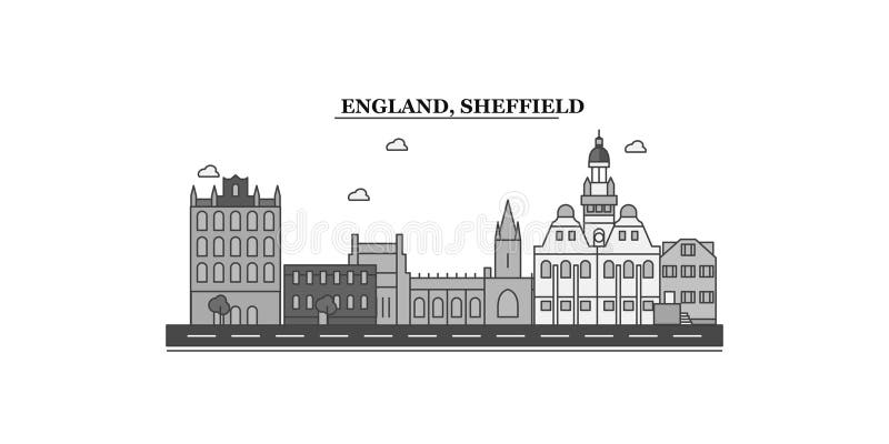 United Kingdom, Sheffield City Skyline Isolated Vector Illustration ...