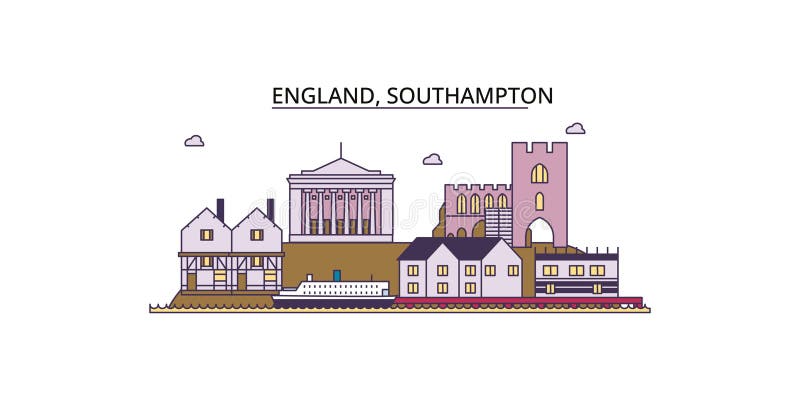 United Kingdom, Southampton Tourism Landmarks, Vector City Travel ...