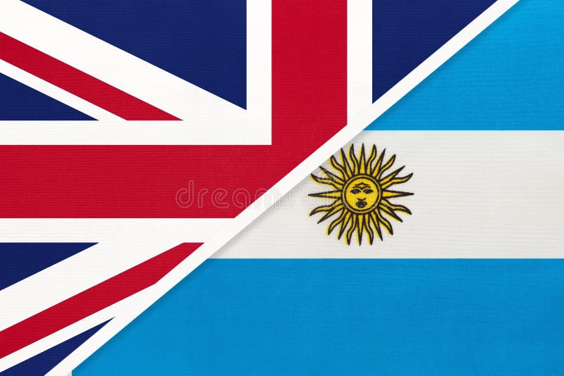 United Kingdom Vs Argentina National Flag from Textile. Relationship ...