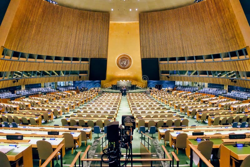 United Nations General Assembly Hall. Interior View of the United Nations &#x28;UN&#x29; General Assembly Hall