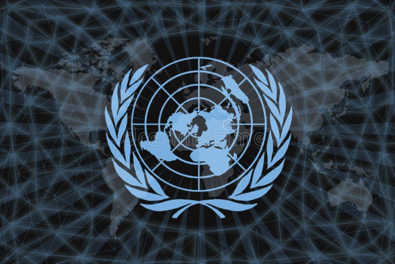 United Nations Logo, on a Black Background with World Map and Network. the  Concept of Helping the World Editorial Photography - Illustration of  international, element: 163318627