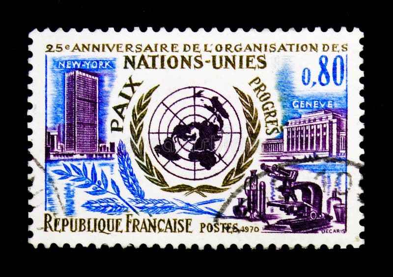 United Nations - Peace - Progress. New York - Geneva, serie, circa 1970 royalty free stock images United Nations - Peace - Progress. New York - Geneva, serie, circa 1970 royalty free stock images