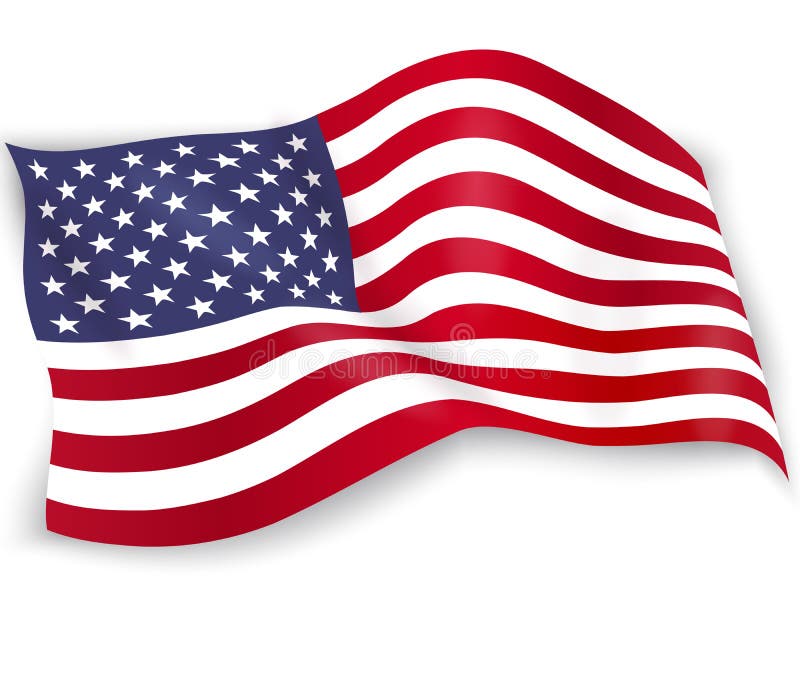 United States of America flag isolated on white background. USA star-spangled banner. Memorial Day. royalty free illustration United States of America flag isolated on white background. USA star-spangled banner. Memorial Day. royalty free illustration