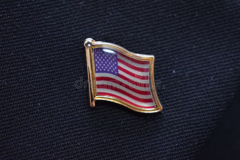 United States Of America Flag Lapel Pin Gold Plated Stock Image Image