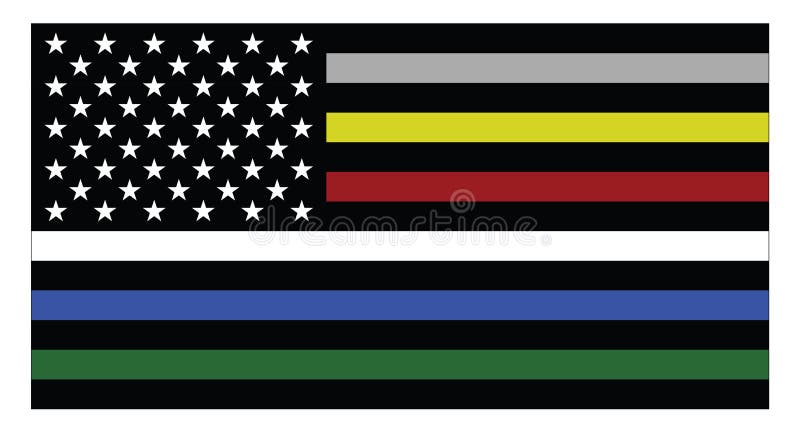 United states of America flag with thin colored lines stock illustration United states of America flag with thin colored lines stock illustration