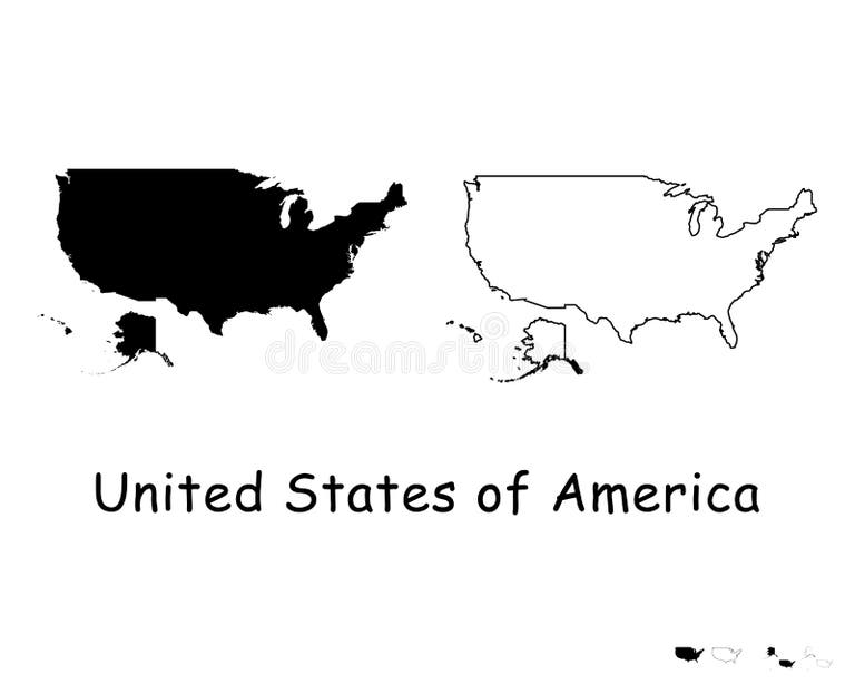 United States Map Outline Black Stock Illustrations – 16,791 United