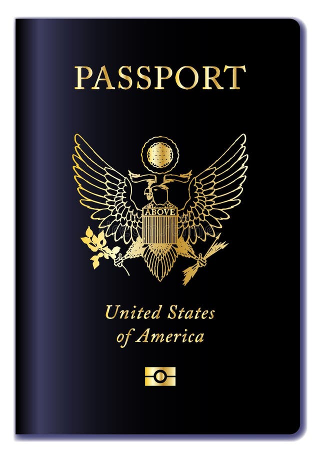 United States of America travel passport over a white background. United States of America travel passport over a white background