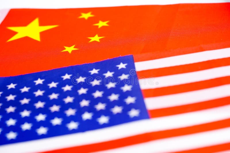 United States of America USA and China flag