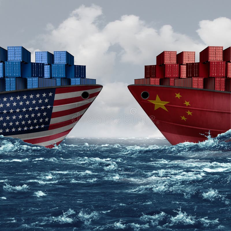 United States China Trade stock illustration United States China Trade stock illustration