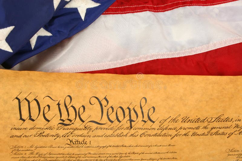 United States Constitution and Flag -- Landscape Orientation royalty free stock image United States Constitution and Flag -- Landscape Orientation royalty free stock image