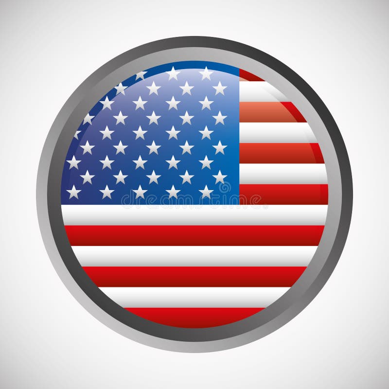 Round Flag Of United States Stock Illustration Illustration of north