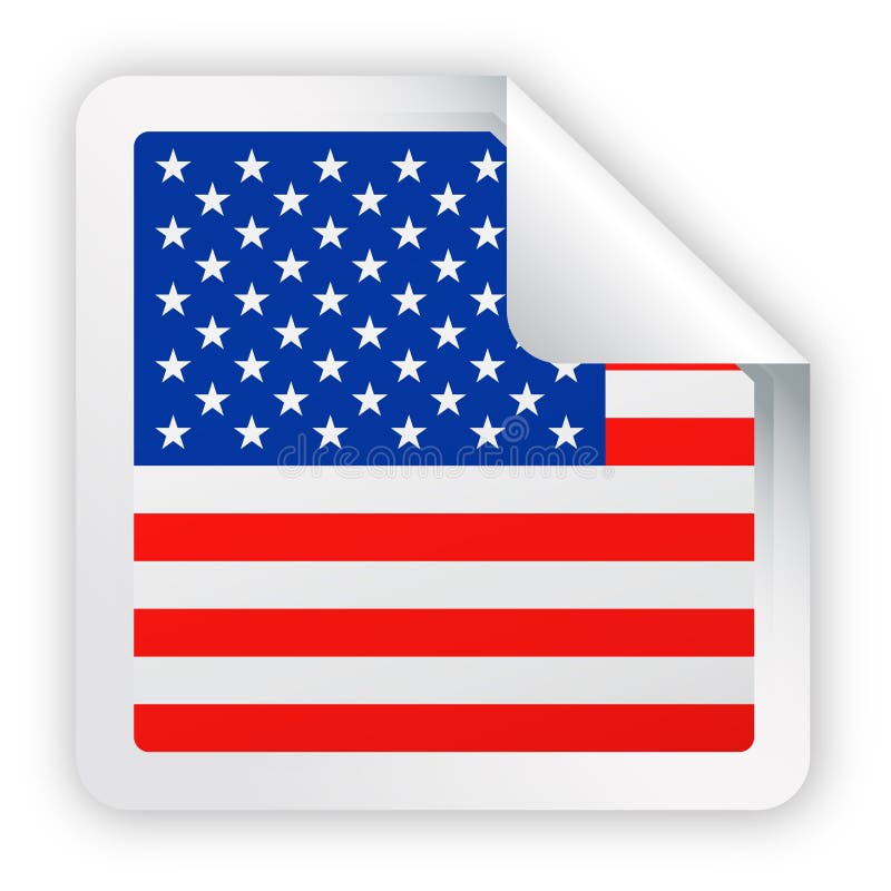 United States Flag Vector Square Corner Paper Icon royalty free illustration United States Flag Vector Square Corner Paper Icon royalty free illustration