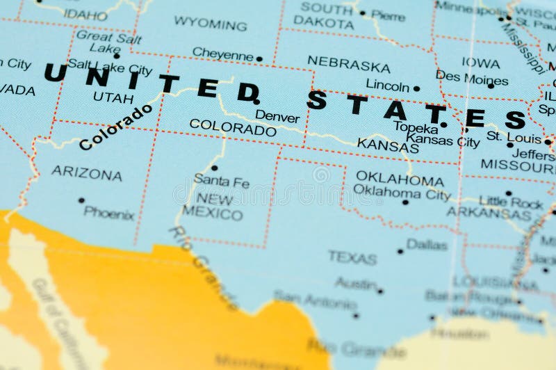 United States on map stock photo