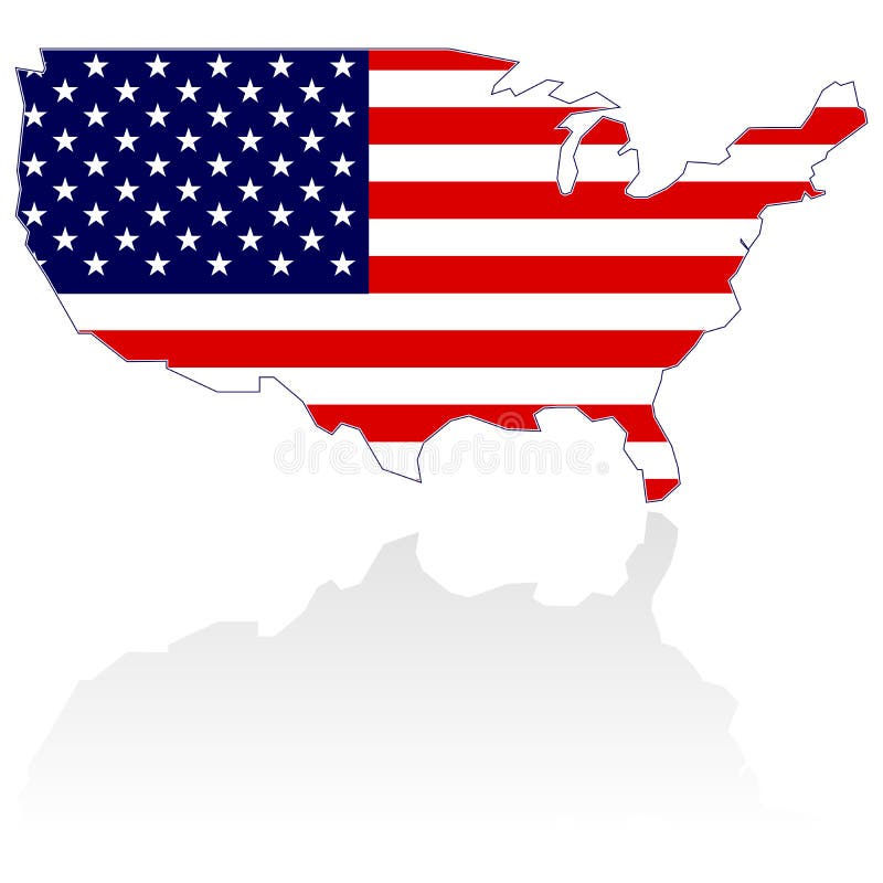 United States Map and Flag royalty free illustration
