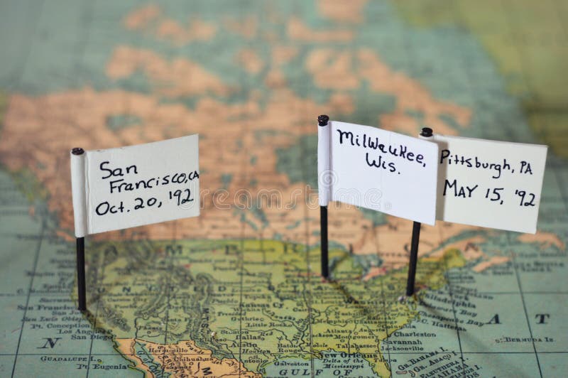 United States Map with markers pointing out San Francisco, CA, Milwaukee, Wi. and Pittsburgh, Pa.