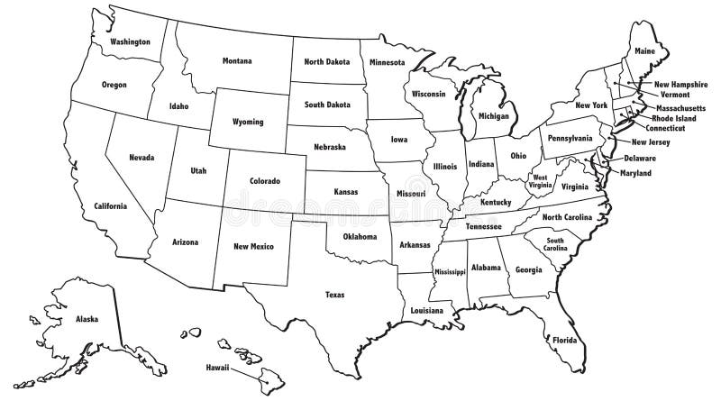 United States Map Outline stock illustration. Illustration of graphic ...