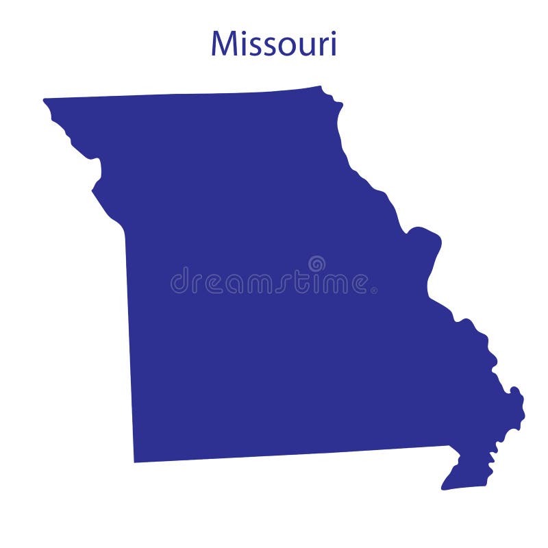 Missouri (USA) outline map stock illustration. Illustration of outline