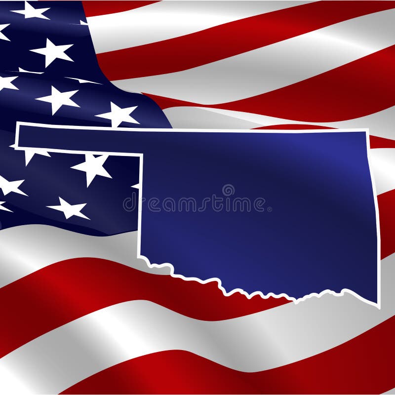 United States Oklahoma On Usa Flag Map Stock Illustration