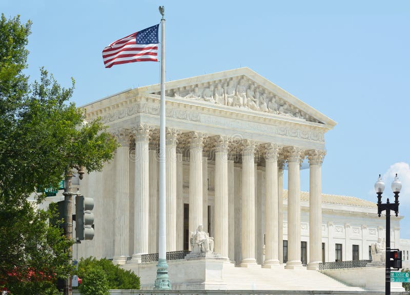 United States Supreme Court with Flag royalty free stock photo United States Supreme Court with Flag royalty free stock photo