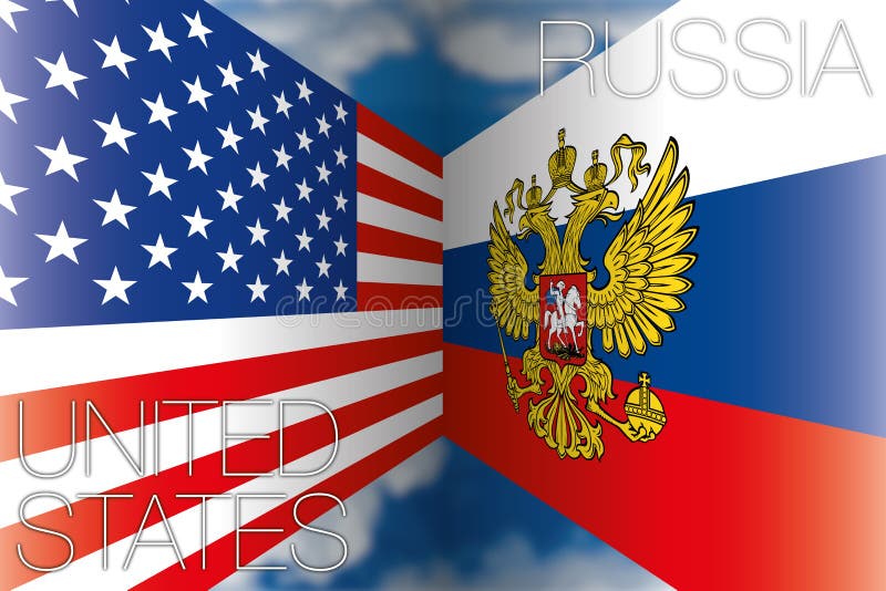 United States Usa Vs Russia Flags Stock Illustration - Illustration of