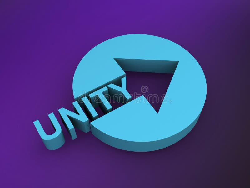 Unity word on purple stock illustration