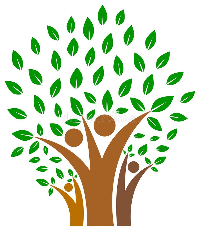 Unité dans la famille du logo d'arbre de personnes illustration stock Unité dans la famille du logo d'arbre de personnes illustration stock