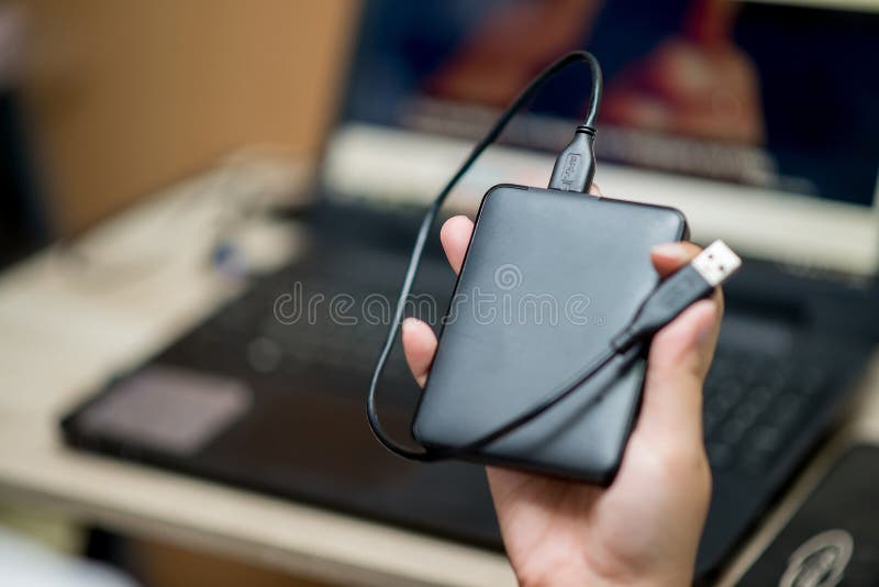 Unité de disque dur externe pour le support photos stock