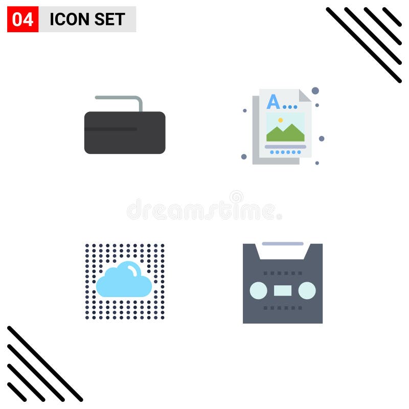 Universal Icon Symbols Group of 4 Modern Flat Icons of curling, sky, designer, image, layers vector illustration