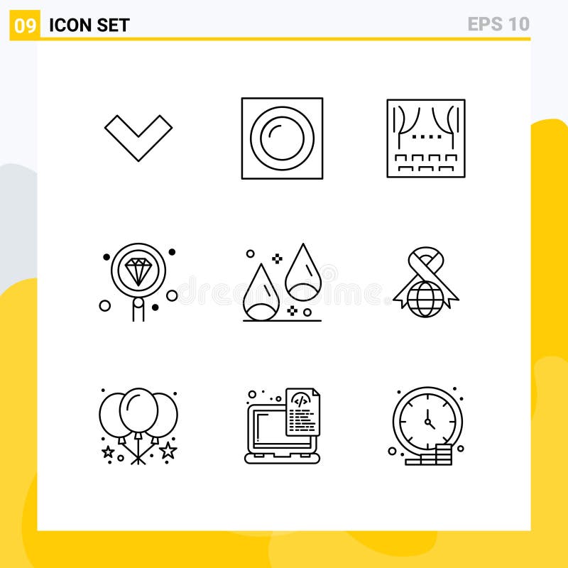 9 Universal Outlines Set for Web and Mobile Applications chestnut, search, event, programming, develop vector illustration