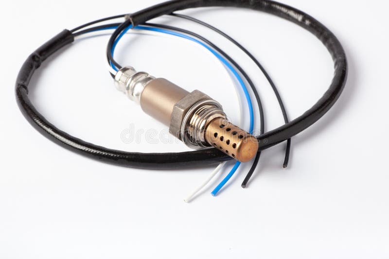 Universal Oxygen sensor for gasoline and diesel engines on white background. lambda probe universal sensor for various royalty free stock photo