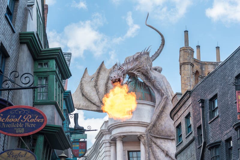 Universal Studios Dragon On Gringotts Bank Editorial Image - Image: 60824420