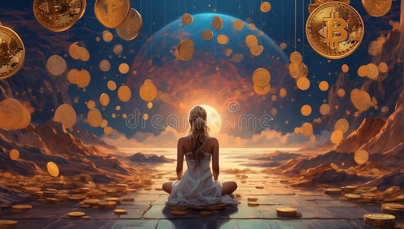 The Universe of Virtual Currencies royalty free illustration
