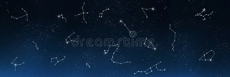 Astrology and horoscope. Universe background with set of famous constellations, panorama. Astrology and horoscope. Universe background with set of famous constellations, panorama