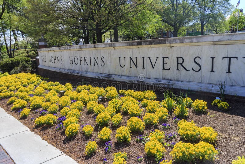 A famosa Universidade Johns Hopkins fotografia de stock