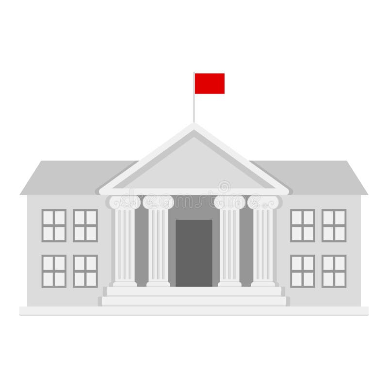 Universiteit die Vlak Pictogram bouwen op Wit royalty-vrije illustratie Universiteit die Vlak Pictogram bouwen op Wit royalty-vrije illustratie