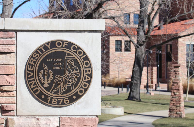 Universitetet av den Colorado stenblocket royaltyfri bild Universitetet av den Colorado stenblocket royaltyfri bild