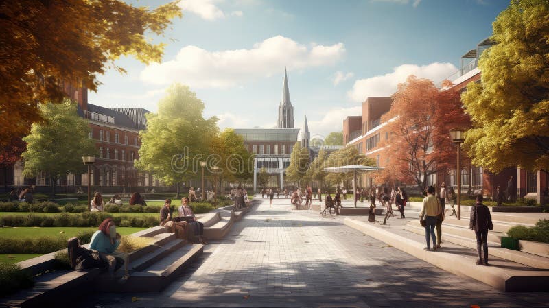 Universitetskampanj på universitetsnivå royaltyfri illustrationer