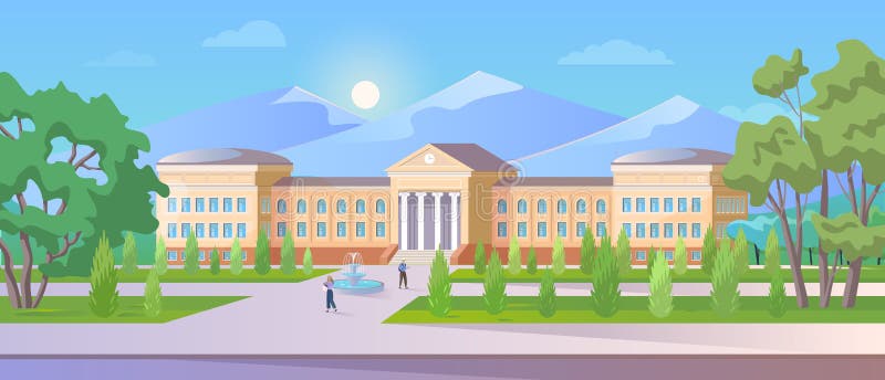 college building cartoon