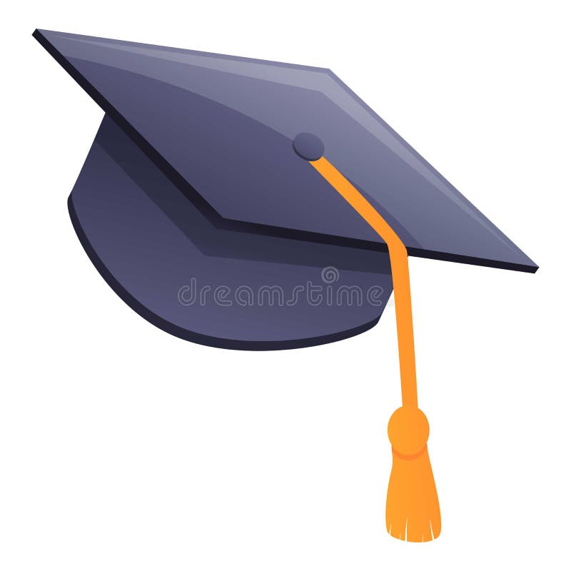 University Graduation Hat Icon, Cartoon Style Stock Vector ...