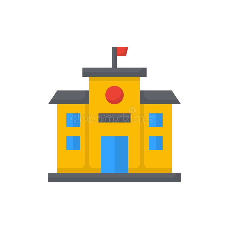 University icon flat color vector royalty free illustration