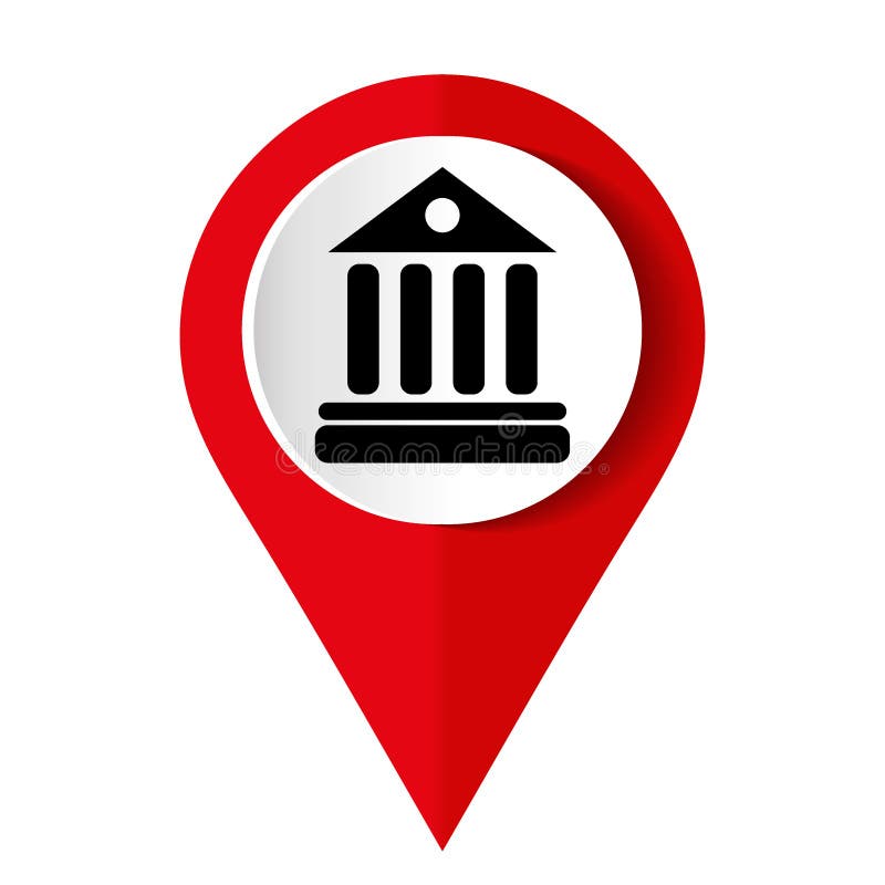 University Icon Isolated on red Background. Vector illustration royalty free illustration