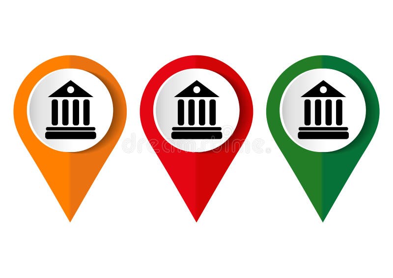 University Icon Isolated on red Background. Vector illustration royalty free illustration