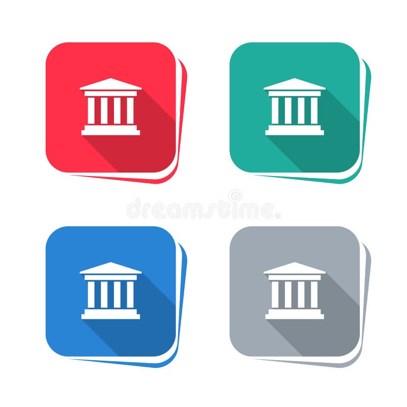 University icon on square button stock illustration