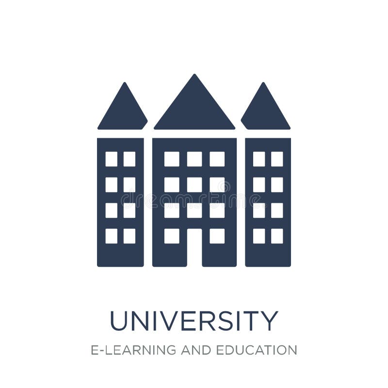 University icon. Trendy flat vector University icon on white background from E-learning and education collection royalty free illustration