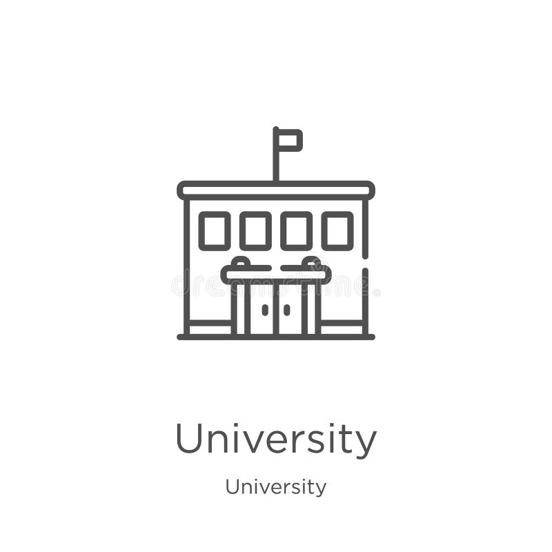 University icon vector from university collection. Thin line university outline icon vector illustration. Outline, thin line vector illustration