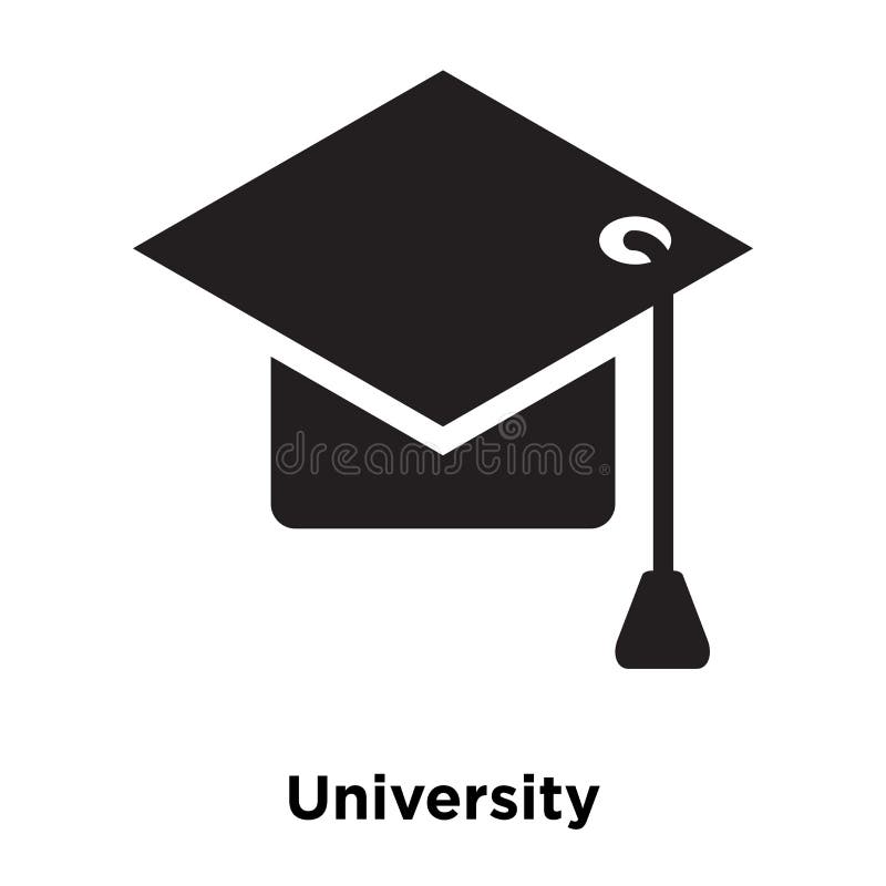 University icon vector isolated on white background, logo concept of University sign on transparent background, black filled royalty free illustration