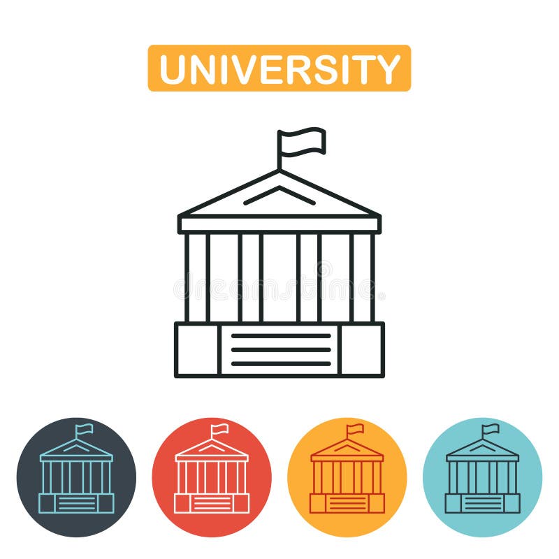 University icon. Vector, solid illustration stock illustration